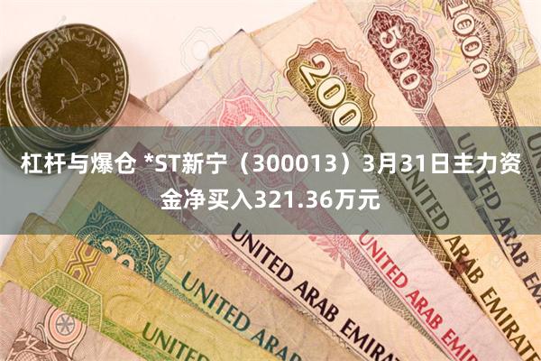 杠杆与爆仓 *ST新宁（300013）3月31日主力资金净买入321.36万元