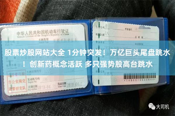 股票炒股网站大全 1分钟突发！万亿巨头尾盘跳水！创新药概念活跃 多只强势股高台跳水