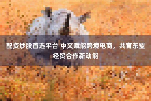 配资炒股首选平台 中文赋能跨境电商,共育东盟经贸合作新动能
